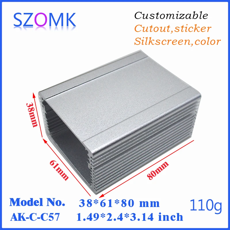 

10Pcs wall enclosure electronic diy aluminum project box 38*61*80mm aluminum amplifier case custom aluminum boxes