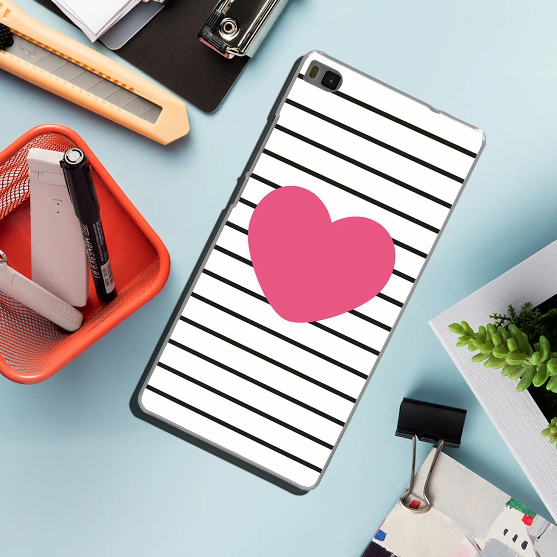 Lavaza Розовый Полосатый чехол с сердечками и цветком розы для Huawei P30 P20 P10 P9 Plus P8 Mate 20