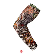 Спорт на открытом воздухе Татуировка рукав УФ Защита от солнца для прохладного лета печати руки рукава компрессионный велосипед Эластичный рычаг грелка