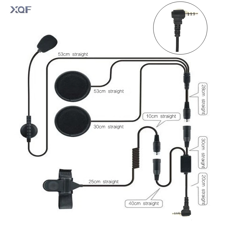 Y мотоцикл велосипед половины шлем динамик 1 Pin гарнитура Mic Микрофон 3,5 мм для Yaesu VX3R FT60R Vertex радио