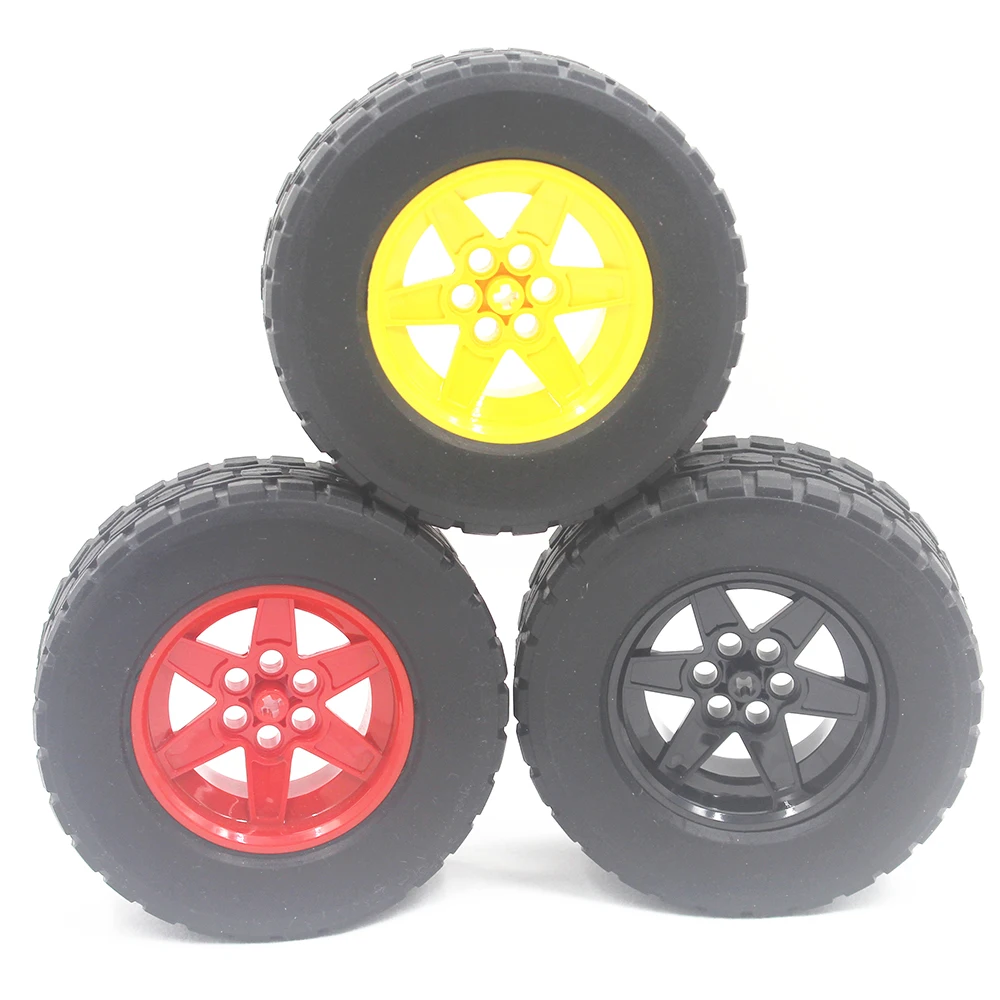 MOC Technical Parts 1pcs TYRE TYRE DIA 94,3 X 38 & RIM DIA 56 X 34 compatible with major brand for kids boys toy T94.3