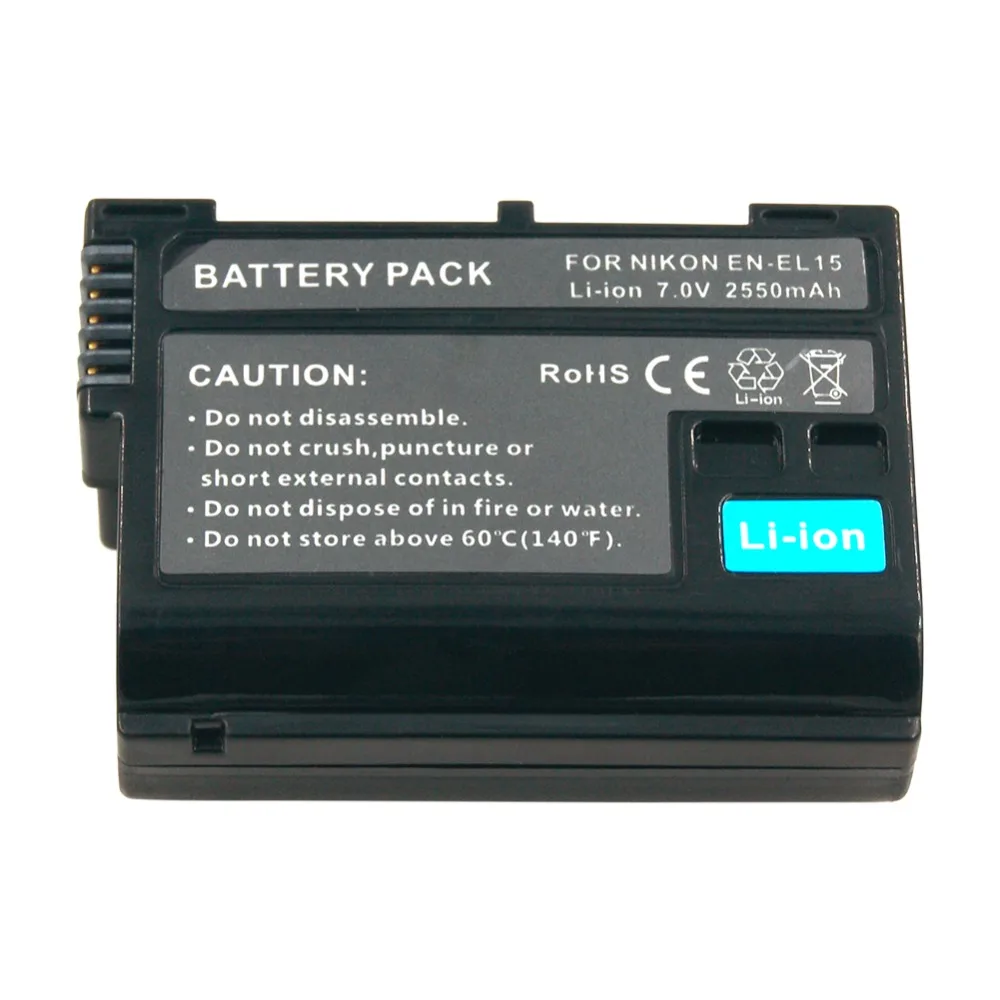 Günstige LERRONX EN EL15 ENEL15 wiederaufladbare digitale batterie en el15a EN EL15 2550mAh kamera batterie für Nikon D500 D750 D7100 D7000