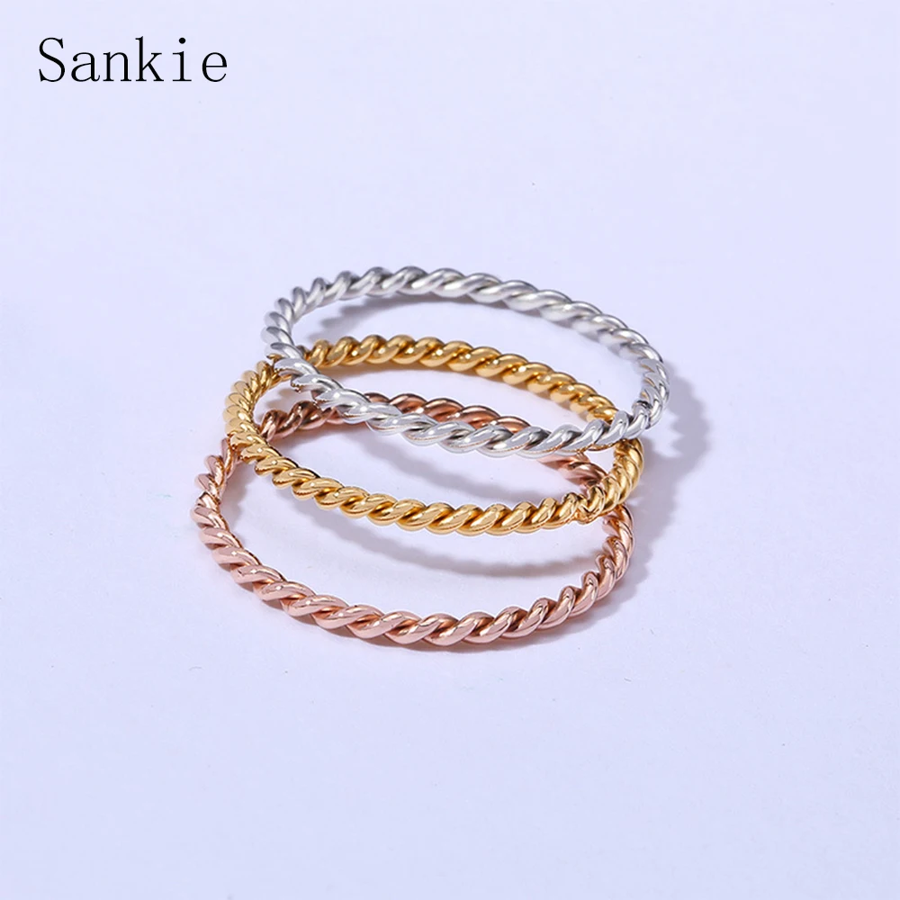 

Sankie Twisted Tail Rings For Women Gold Color Stainless Steel Small Rings Fashion Jewelry Trendy Spiral Pattern Rings Wholesale
