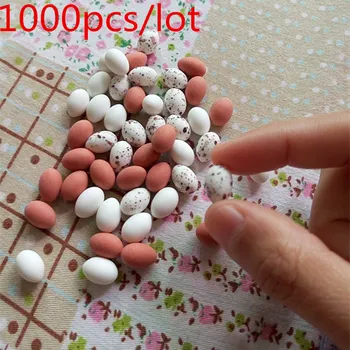 

1000pcs Wholesale Diy Dollhouse Miniature 3D Cute Eggs Resin Model Quail Egg Pigeon Egg Mini Bird Egg Micro Landscape Home Decor
