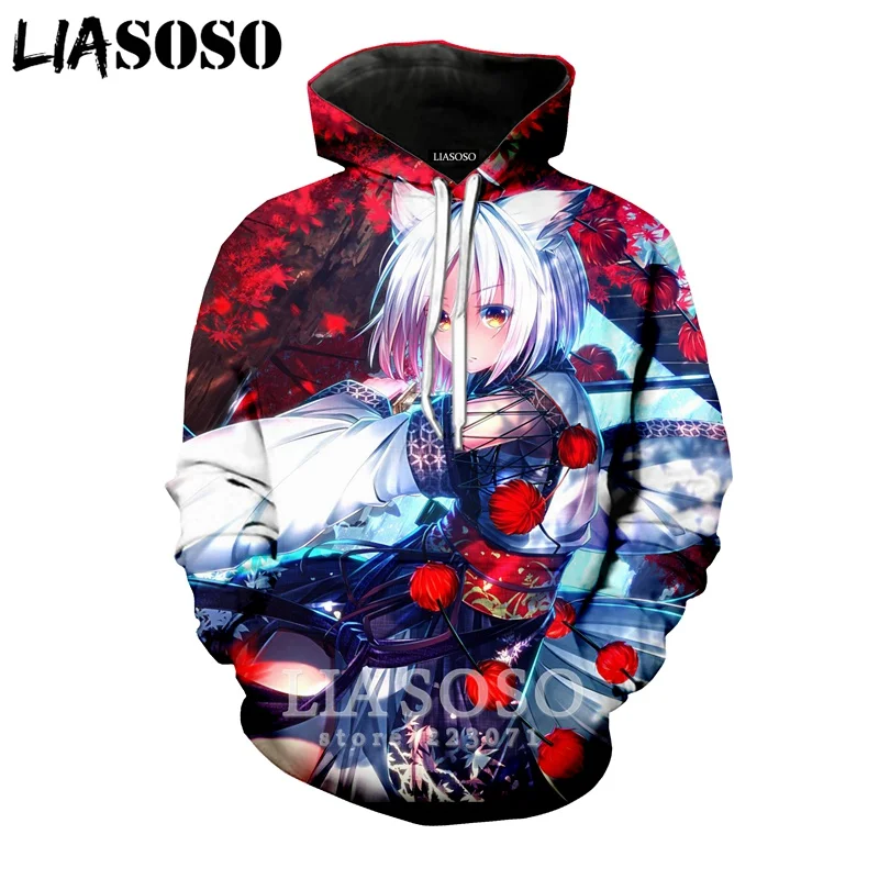 

LIASOSO Winter New Fashion Sweatshirt 3D Print Men Women Anime TouHou Project Hoodie Unisex Long-Sleeve Casual Pullover A110-13