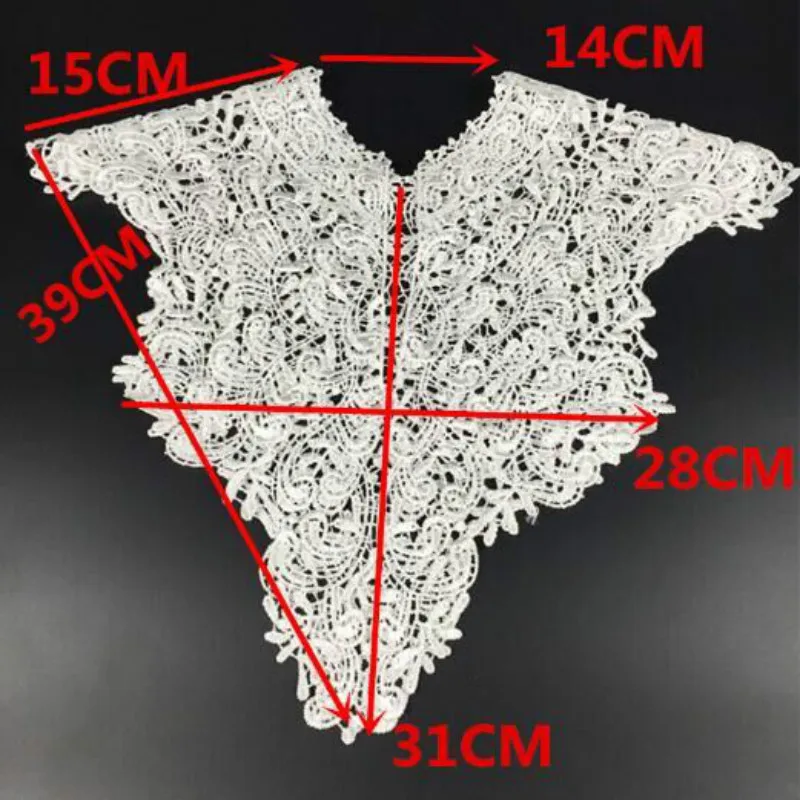 Черный и белый кружевной воротник вышивка большие цветы кружевной вырез ткань DIY воротник кружевной ткани для швейные принадлежности рукоделие
