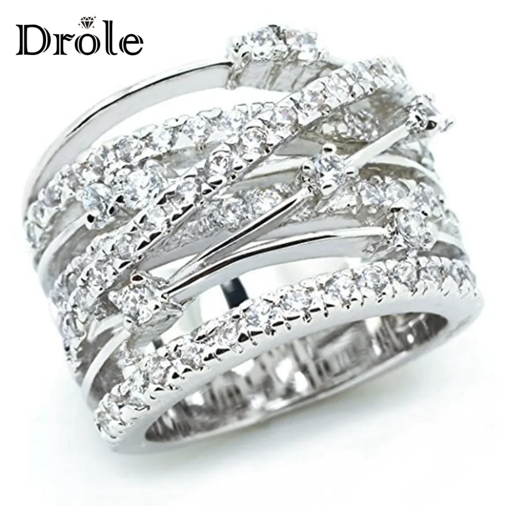 

New Arrival Silver Rose Gold Zircon Stone Rings for Women Fashion Jewelry Engagement Wedding Ring