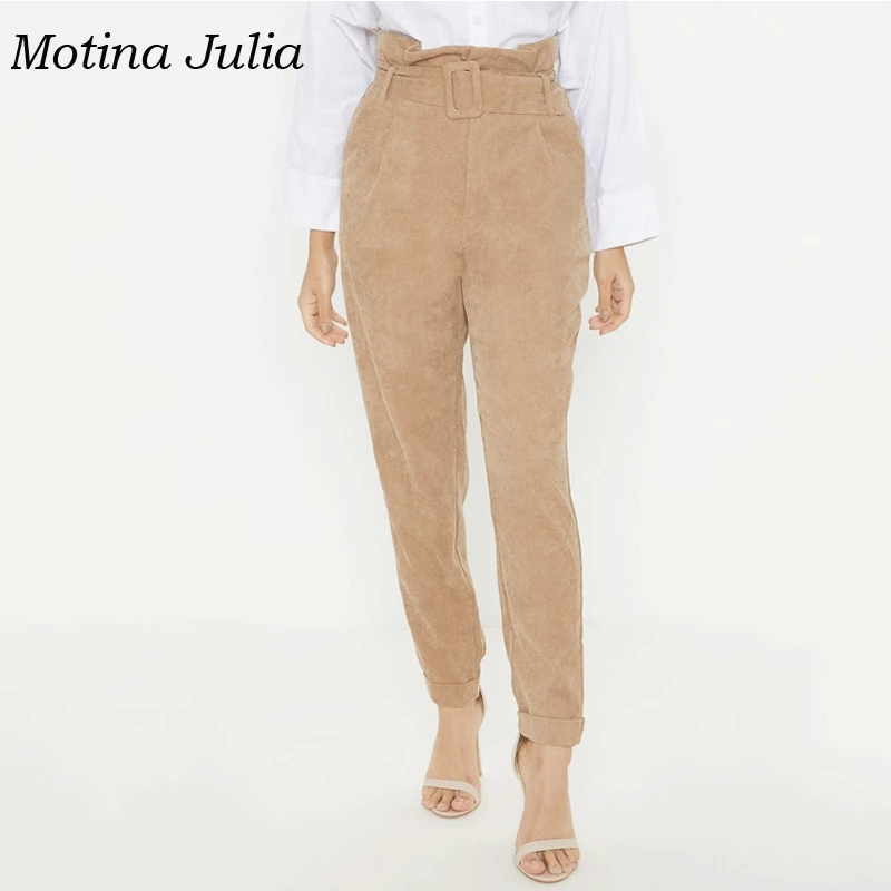 Motina Julia теплые модные вельветовые брюки женские ремень для верхней одежды пояса