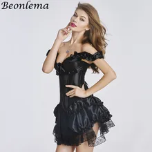 Beonlema прозрачный кружевной корсет стимпанк пачка готическое черное корсажное платье женские сексуальные корсеты и бюстье для женщин Клубная одежда