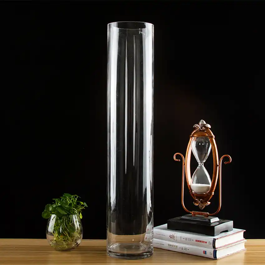 European Style Transparent Clear Tabletop Tall Glass Vase Bottle