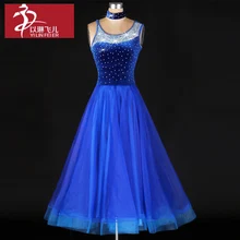 Women Ballroom Dance Dress Organza Sexy Sleeveless Standard Performance Competition Jazz Waltz Tango Fox-Trot Jigs Suits