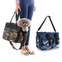 Камуфляж Оксфорд собака Дорожная клетка синий зеленый маленький средний животных сумка для животных плечо Стропы кошка Автокресло сумка для переноски собак для собак