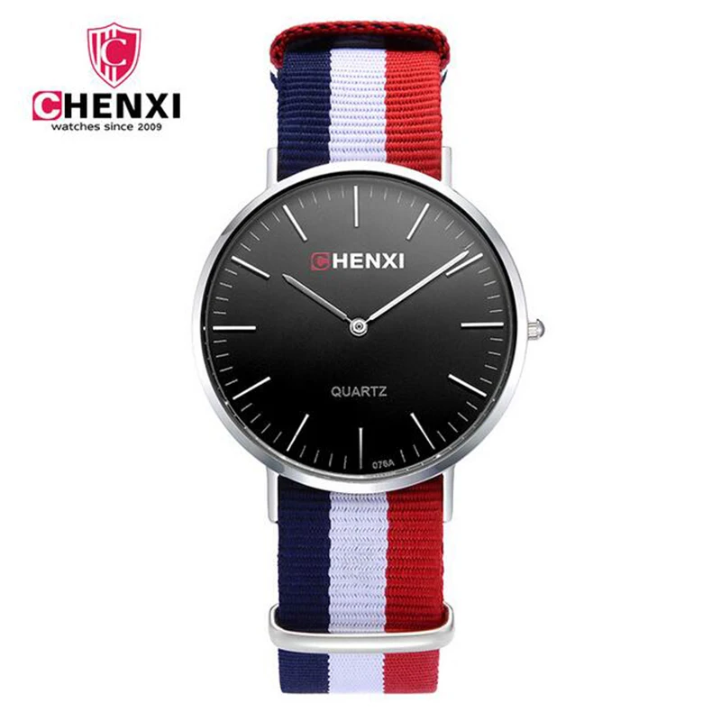 Hot Sale CHENXI New Men Quartz Watch Nylon Strap Fashion Simple Watches Male 30M Waterproof Clock Wristwatches Masculino Relojes