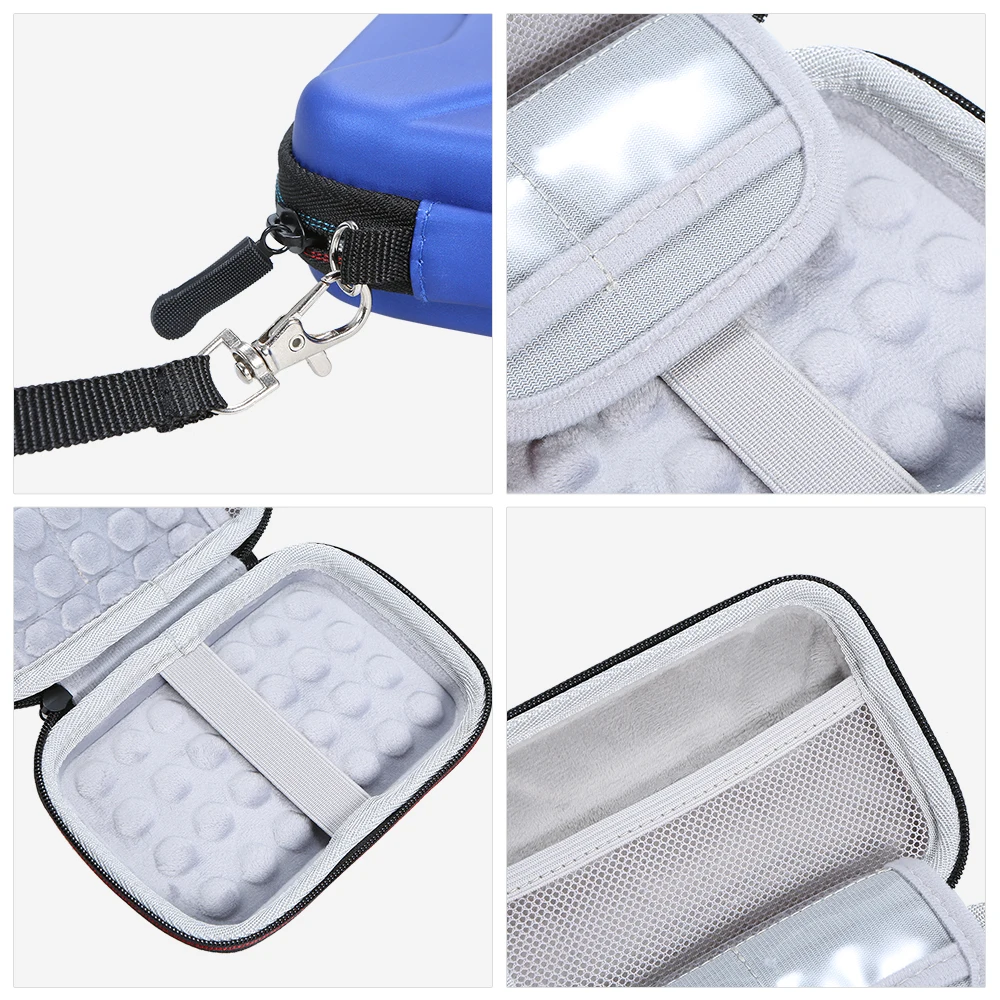 Жесткий Чехол для внешнего жесткого диска Сумка 2,5 дюйма водонепроницаемая и Ударопрочная сумка для хранения с сетчатым карманом(черный/синий