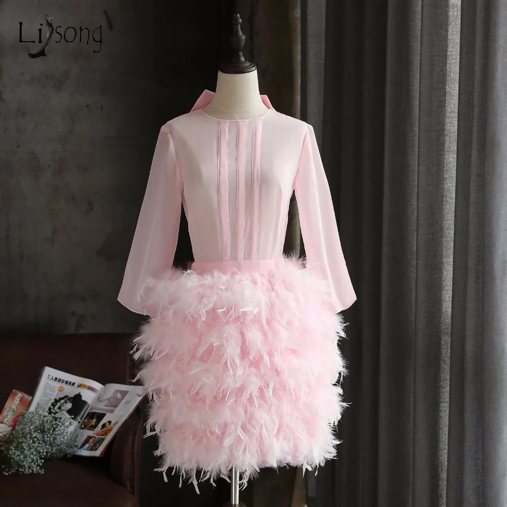 Aliexpress.com : Buy Elegant Straight Feather Short Cocktail Dresses