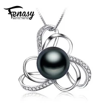 FENASY flor de la perla collares y colgantes Joyería de Perlas regalo de navidad collar bohemio de la vendimia de las mujeres de joyería fina, con la caja