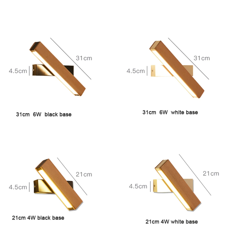 Скандинавский простой деревянный светодиодный настенный светильник, современное регулируемое освещение для бара, ресторана, гостиной, крыльца, настенные лампы, декор коридора