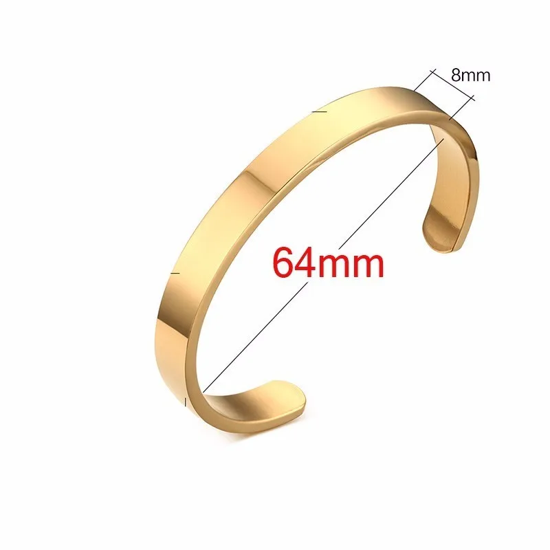 6 мм 8 мм классический плоский крутящий момент браслет для мужчин 8 мм нержавеющая сталь Grange манжеты браслет полировка отделка комфорт-fit - Окраска металла: 8MM GOLD2