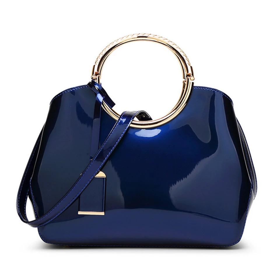 

SUNNY BEACH high quality fashion trend patent leather handbag with bright face single shoulder bag message bag