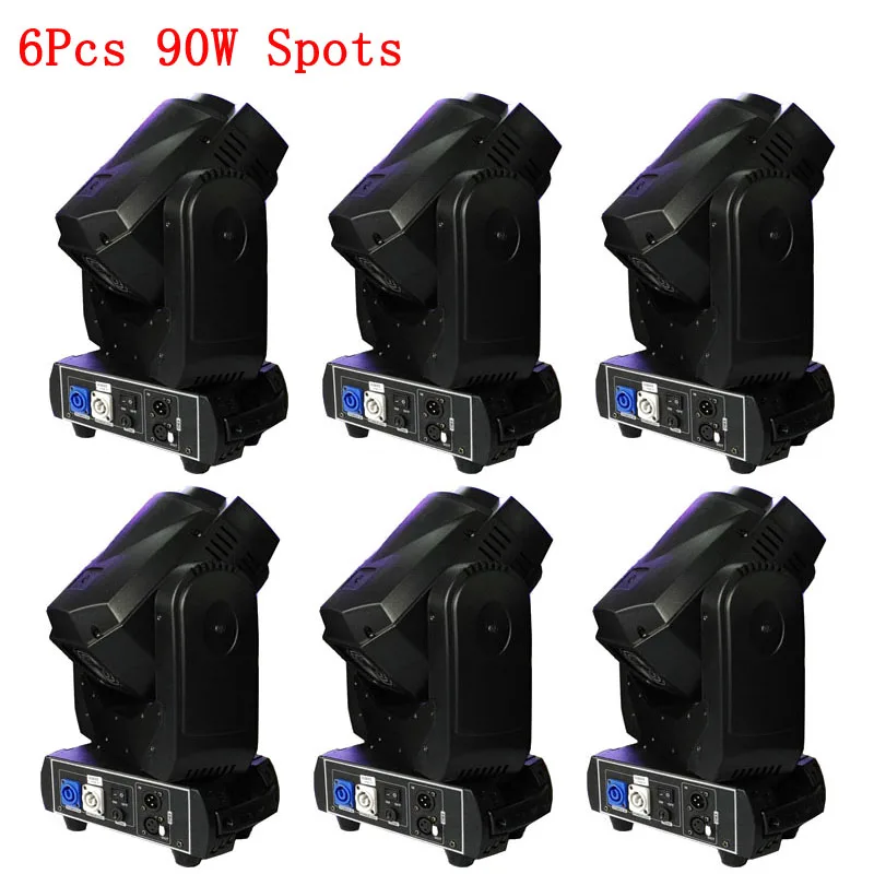 6 шт./лот Профессиональный DJ Moving Head Spot Light 90 Вт Gobo сценический эффект Освещение