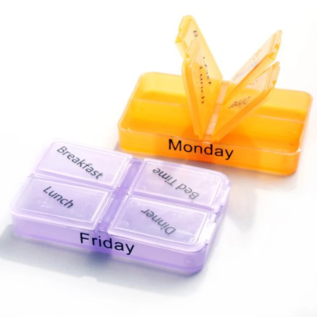Hot Sale Medicine Weekly Storage Pill 7 Days Tablet Sorter Box Container Case Organizer