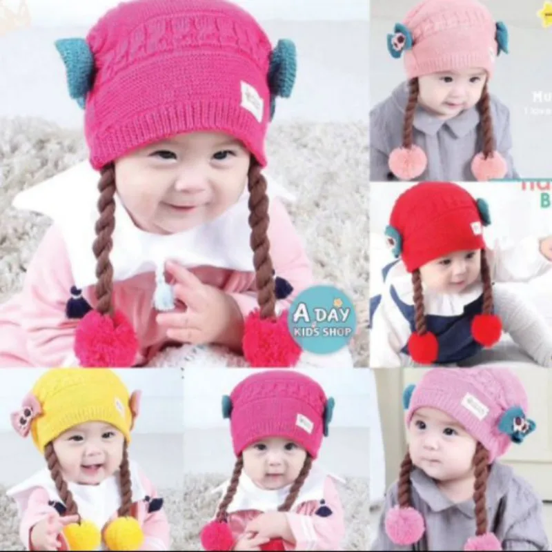 Cute Baby Hat Soft Cotton Newborn Baby Beanie Warm Winter Hat For Baby Girls  Knitted Kids Hats New
