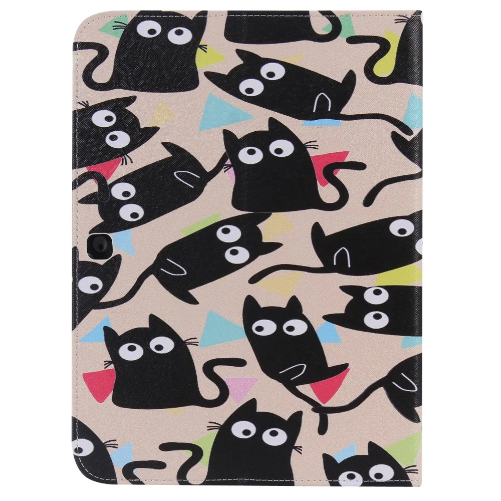 Cute Cartoon Flower Card Slot Stand Flip PU Leather Coque Case sFor Samsung Galaxy Tab 4 10.1