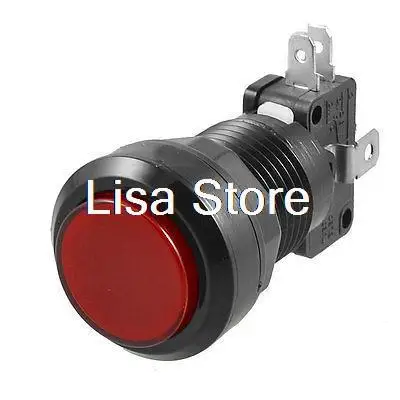 

Arcade Game 24mm Red Illuminated Cap Momentary Push Button SPDT Micro Switch