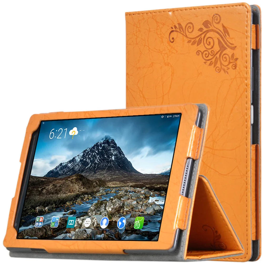Чехол книжка из искусственной кожи с однотонным принтом и подставкой для Lenovo tab 4 8