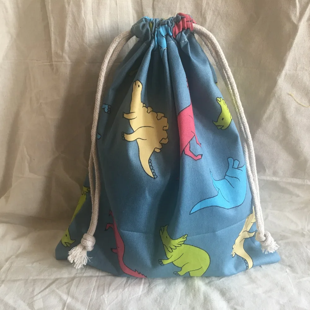 

Cotton Drawstring Eco Organized Pouch Party Gift Bag Print Color Dinosaur YL311a