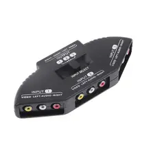 ALLOET 3 2 to 1 RCA Audio Video A V to RCA Switcher Splitter Selector with