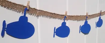 

submarine Under the sea burlap banner boys birthday party garland decor nautical ocean beach wedding photo booth