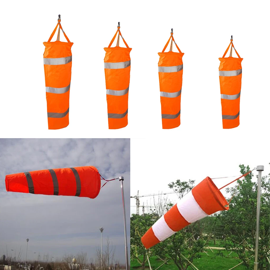 Airport Windsock Outdoor Wind Sock Bag Reflective Belt Grommet 60cm 80cm 100cm 150cm