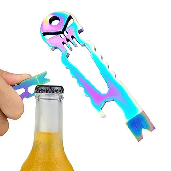 

Opener Skull pocket camp Beer Bottle Crowbar multi hike Prybar Pry bar outdoor pendant keyring tool gadget