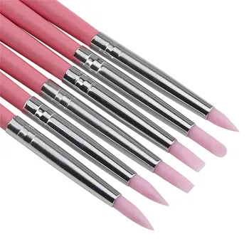 

6 Pcs Nail Art Pen Brushes Soft Silicone Carving Craft Supplies Pottery Tool 2017 Hot product