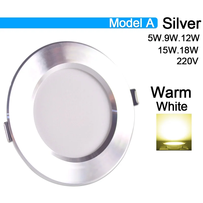 down light Downlight 3W 5W 9W 12W 15W 18W Spot led downlight AC 220V gold Silver White Ultra Thin Aluminum Round Recessed LED Spot Lighting recessed spotlights LED Downlights