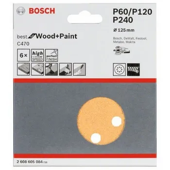 

BOSCH 2608605084 Lija Eccentric C470 125mm 8 P Set 6