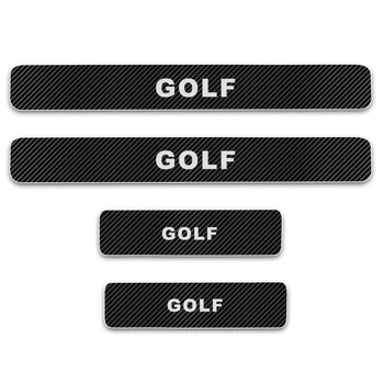 

For Volkswagen VW Golf Door Sill Guard Car Door Sill Welcome Pedal Stickers 4D Carbon fiber vinyl sticker Car Accessories 4PCS