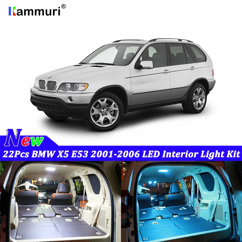 

22pcs White Canbus led Car interior lights Package Kit for BMW X5 E53 2001 2002 2003 2004 2005 2006 LED interior light Kit
