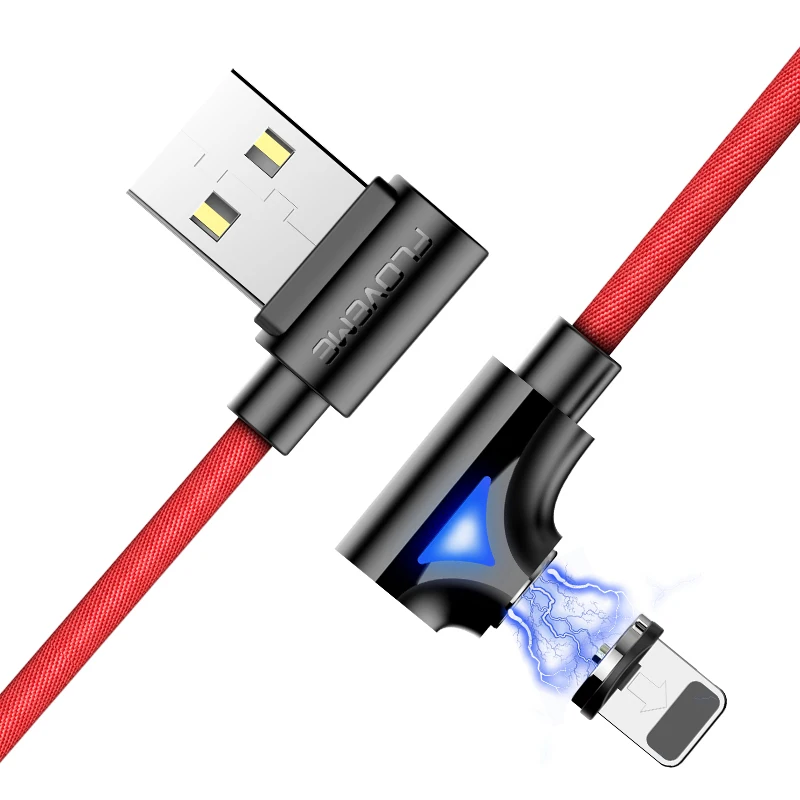 FLOVEME USB кабель для iPhone X 7 8 9 плюс 6 6s 5 5S L Тип Магнитная Зарядное устройство кабель для lightning/зарядка через usb кабель оплетка шнура for iphone charger cable - Цвет: Red
