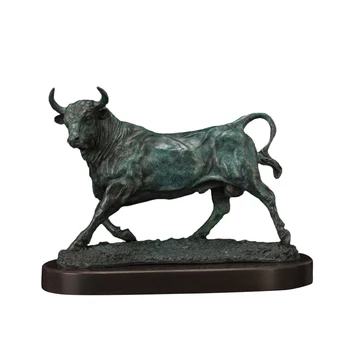 

DW-010B Animal Bull Bronze Art Decor Bronze Casting Cattle Statue Sculpture Wall Street Bull Figurines For Office Decoration