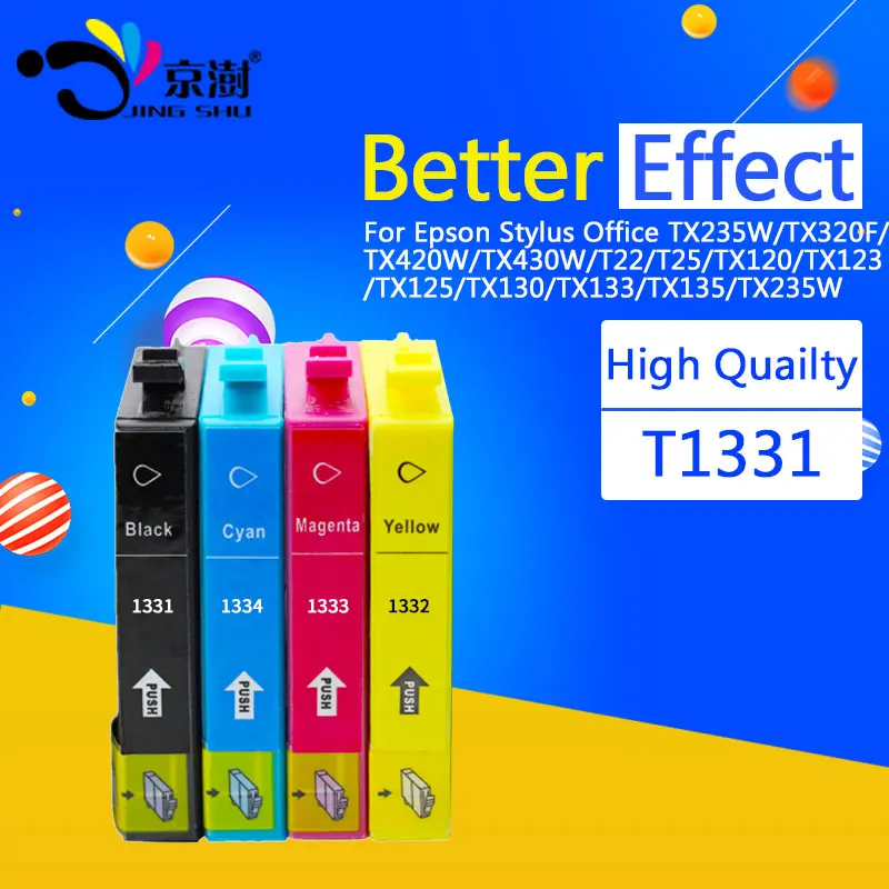 4 piezas cartucho de tinta compatible T1331 T1332 T1333 T1334 para Epson  Stylus Office TX235W TX320F TX420W TX430W T22 T25 TX120 impresora|ink  cartridge|compatible ink cartridgeink cartridge for epson - AliExpress