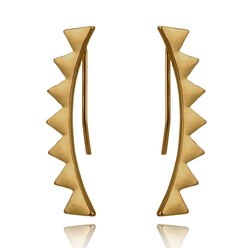 

Tocona Punk Geometric Triangle Shape Clip Earrings for Women Trendy Gold Silver Alloy Earrings Ear Jacket Jewelry Brincos 5935