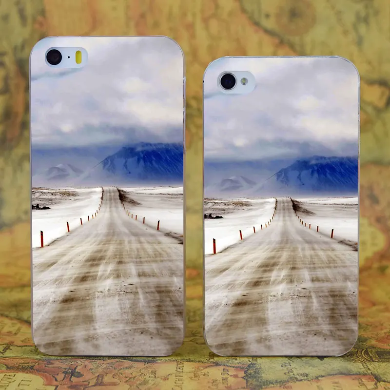 

E3840 Icelandic Open Road Transparent Hard Thin Case Cover For Apple iPhone X XR XS Max 4 4S 5 5S SE 5C 6 6S 7 8 Plus