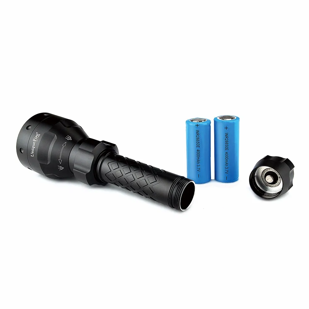UniqueFire 1405-XPE Tactical LED Flashlight Kit1 Ultra Bright Flashlights Rechargeable 5 Modes, Water Resistant,1 Gun Mount,3