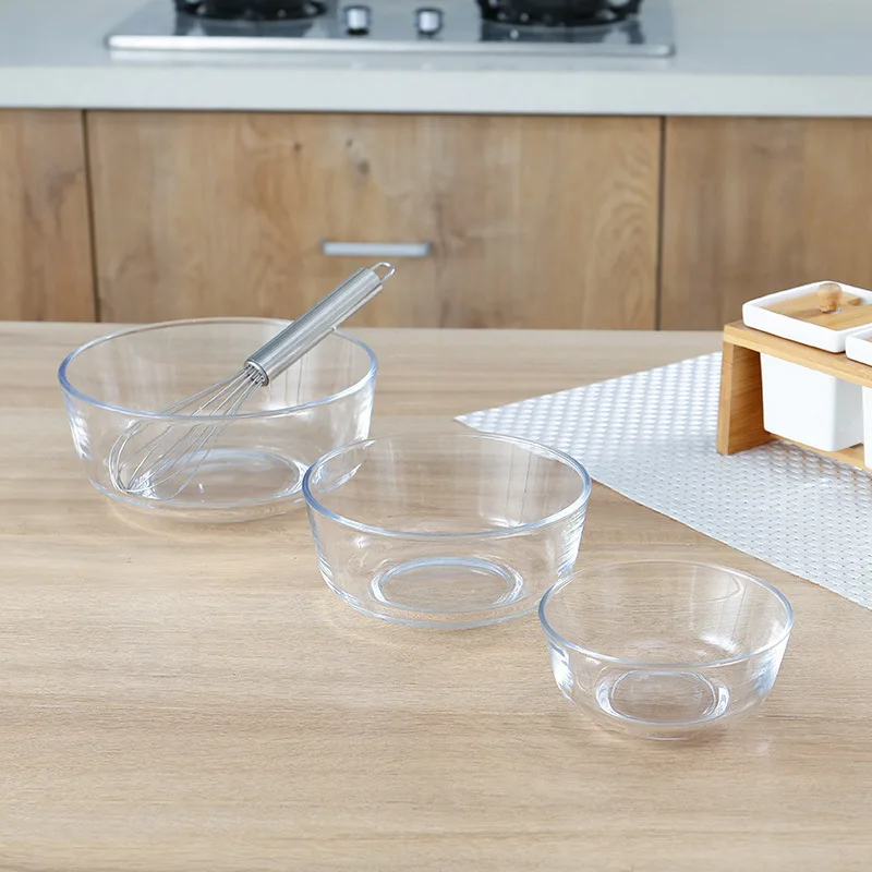 Прозрачная стеклянная Бытовая Посуда, миска для супа, большая чаша, чаша для лапши быстрого приготовления, миска для риса, тарелка для фруктов
