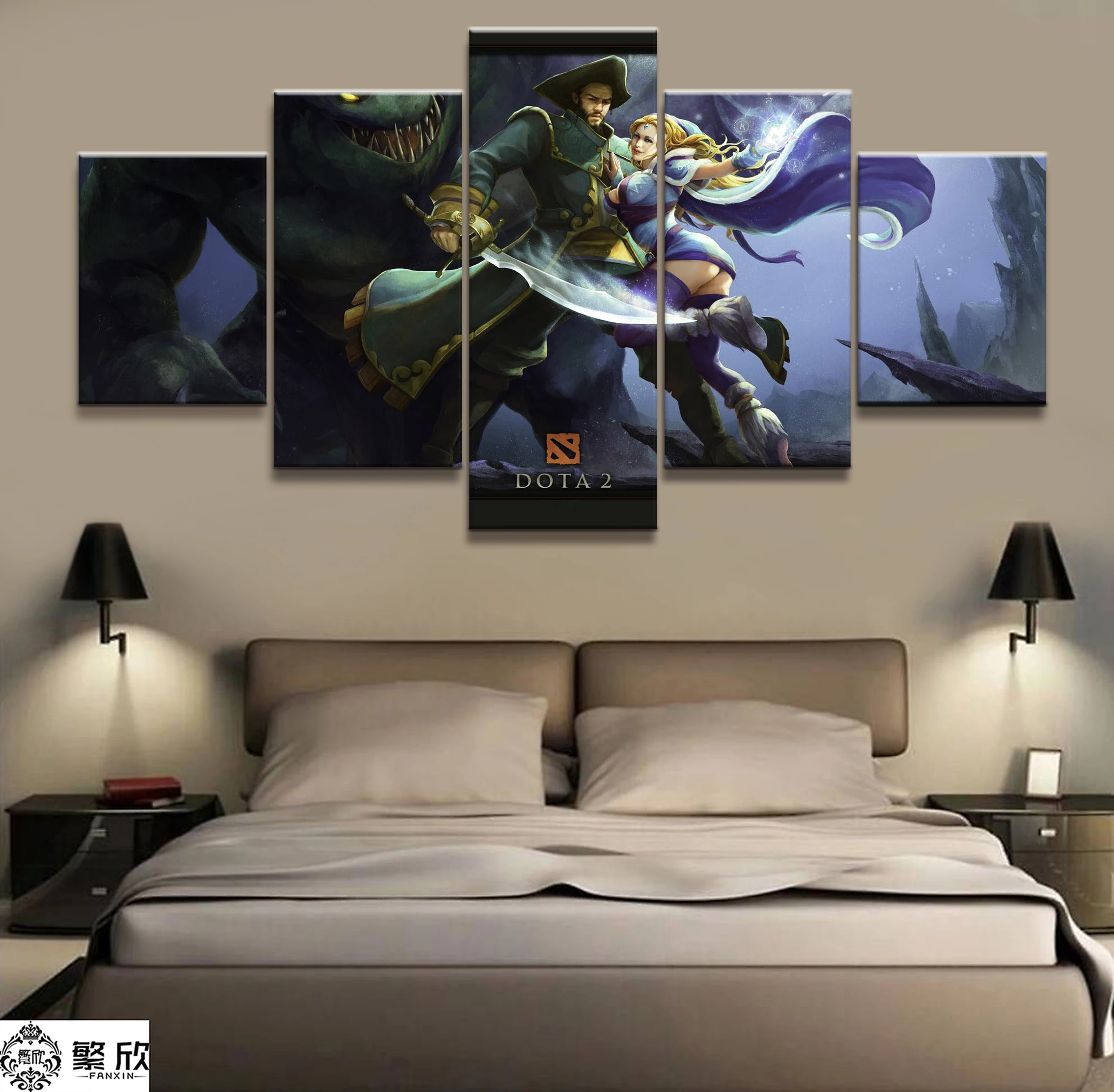 

Wall Art Game Poster 5 Pieces DOTA 2 Poster Printed Canvas Painting Pictures Modern Painting On Canvas Decoration