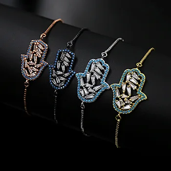 

10PCS/Lot Factory Wholesale Turkey Hand Bracelet Cubic Zirconia AAA CZ Bracelets Jewelry Holiday Festival Gift