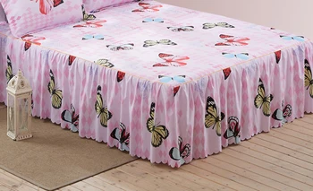 

1 Piece Bed skirt bed sheets King Queen Twin size Butterfly bed sheet bedding Lace mattress cover Bedspread15