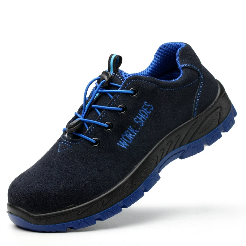 

men fashion plus size steel toe cover work safety shoes anti-pierce platform security boots soft leather protective footwear man